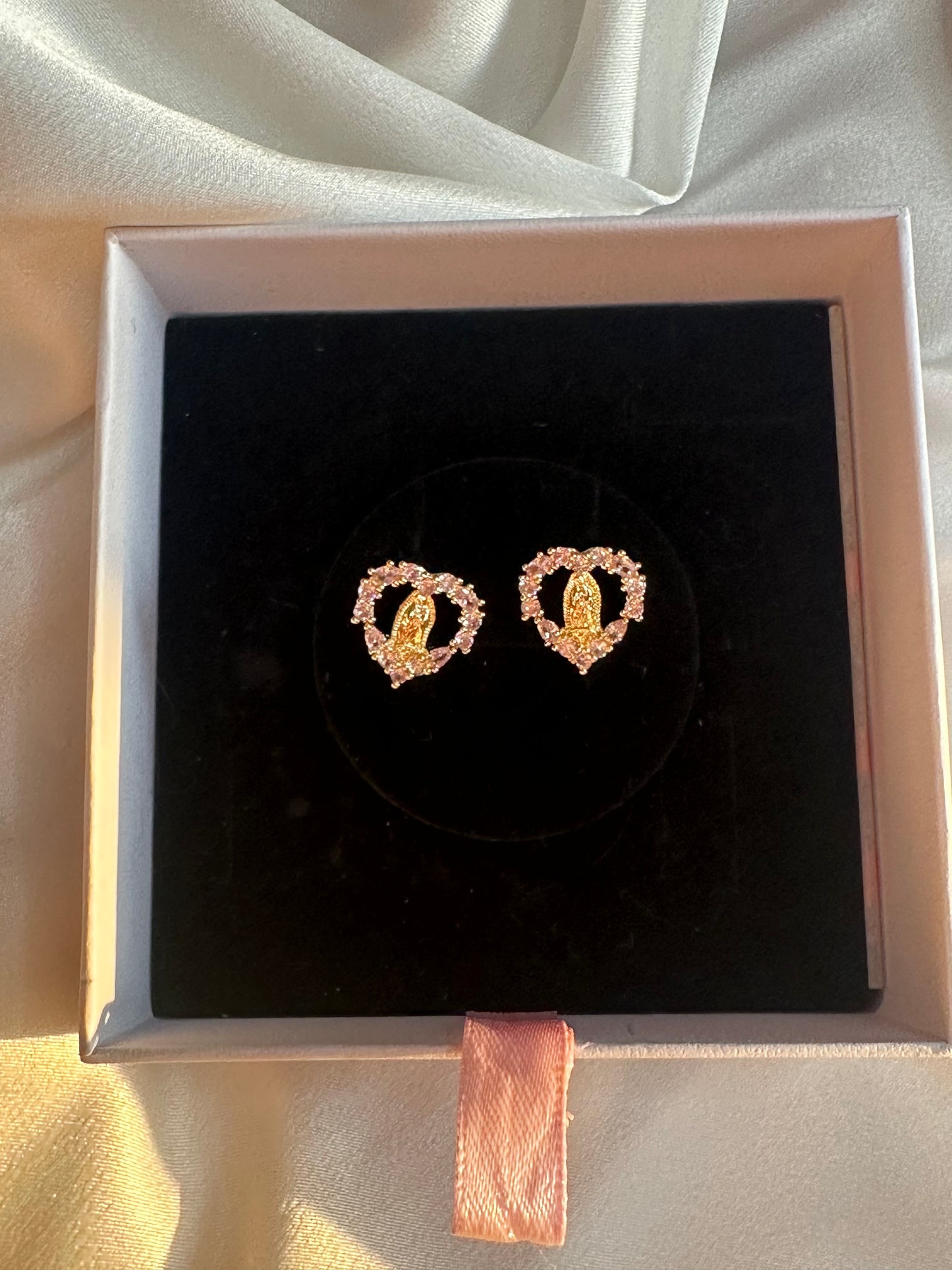 Virgen de Guadalupe earrings pink