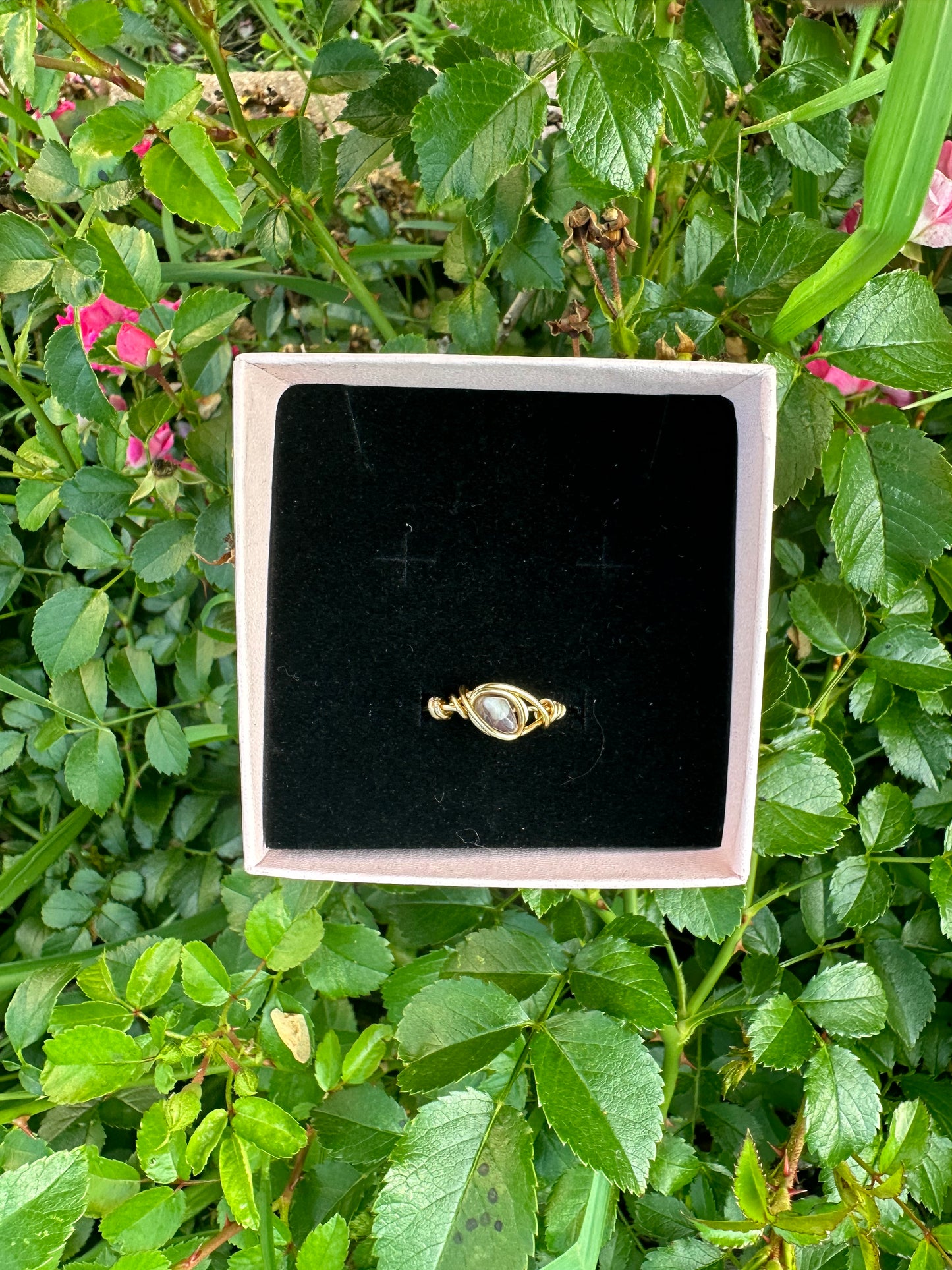 Amethyst crystal wire ring