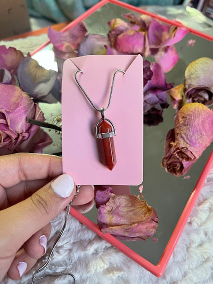 Carnelian Crystal Necklace
