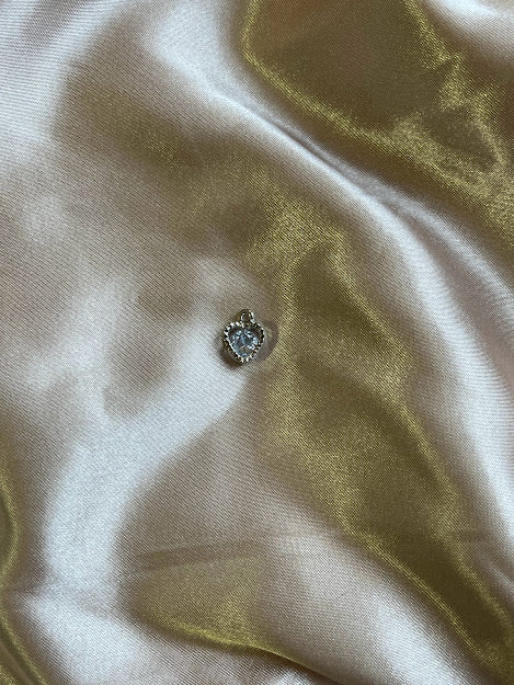 Silver Diamond Heart Charm 104