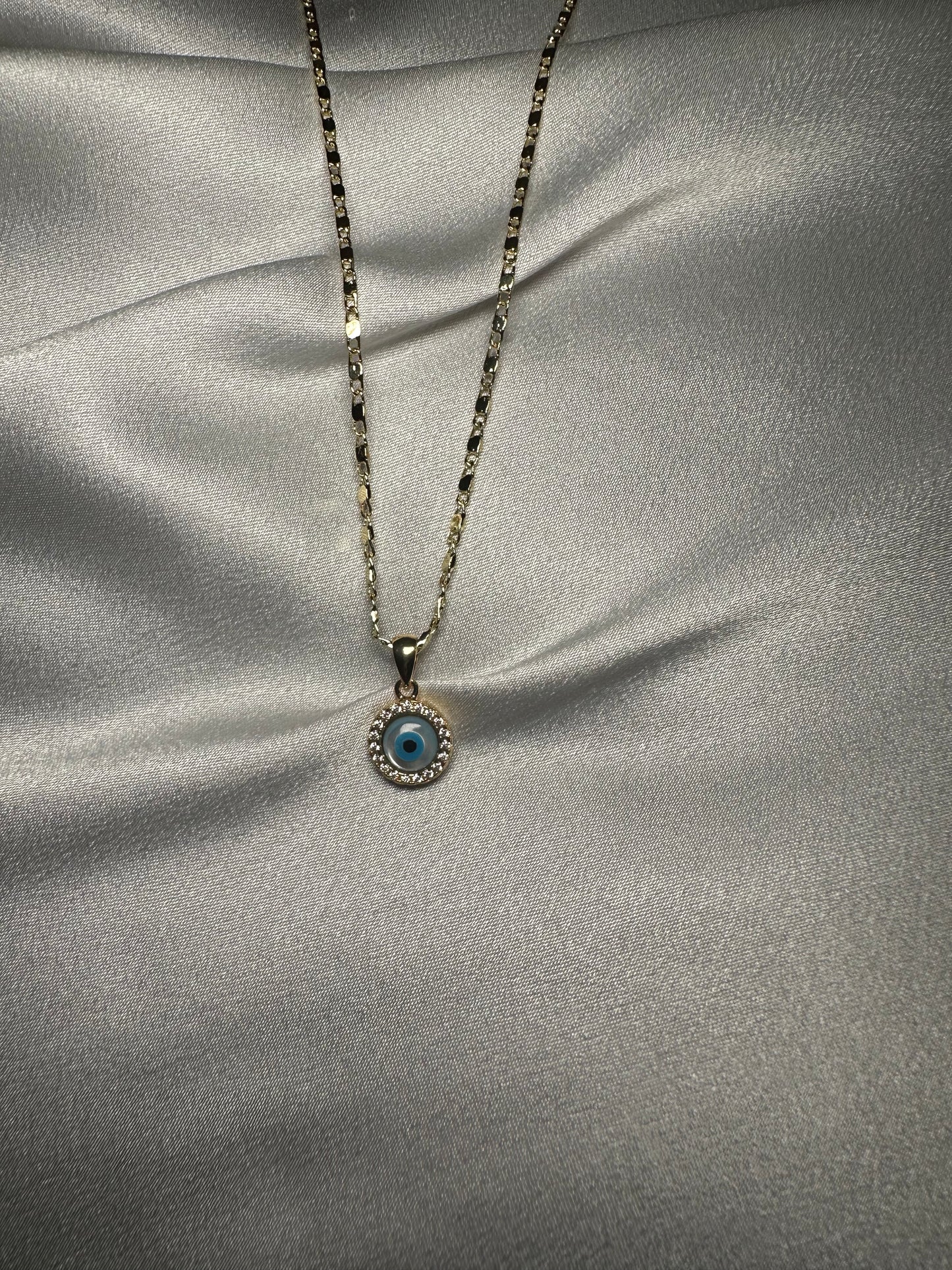 Simple evil eye necklace