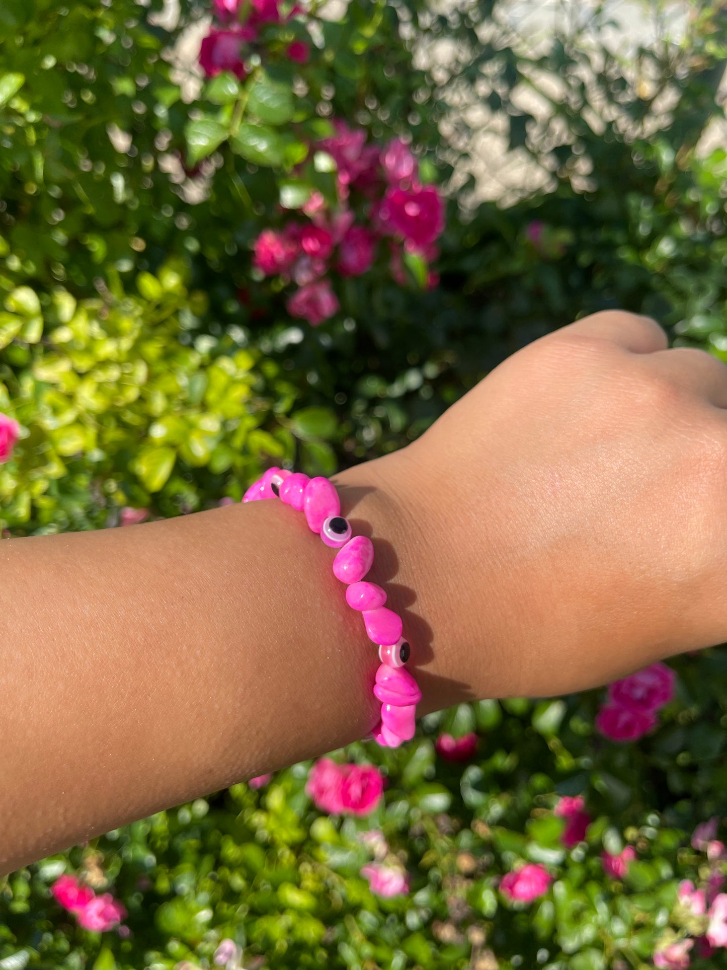 Pink crystal and evil eye