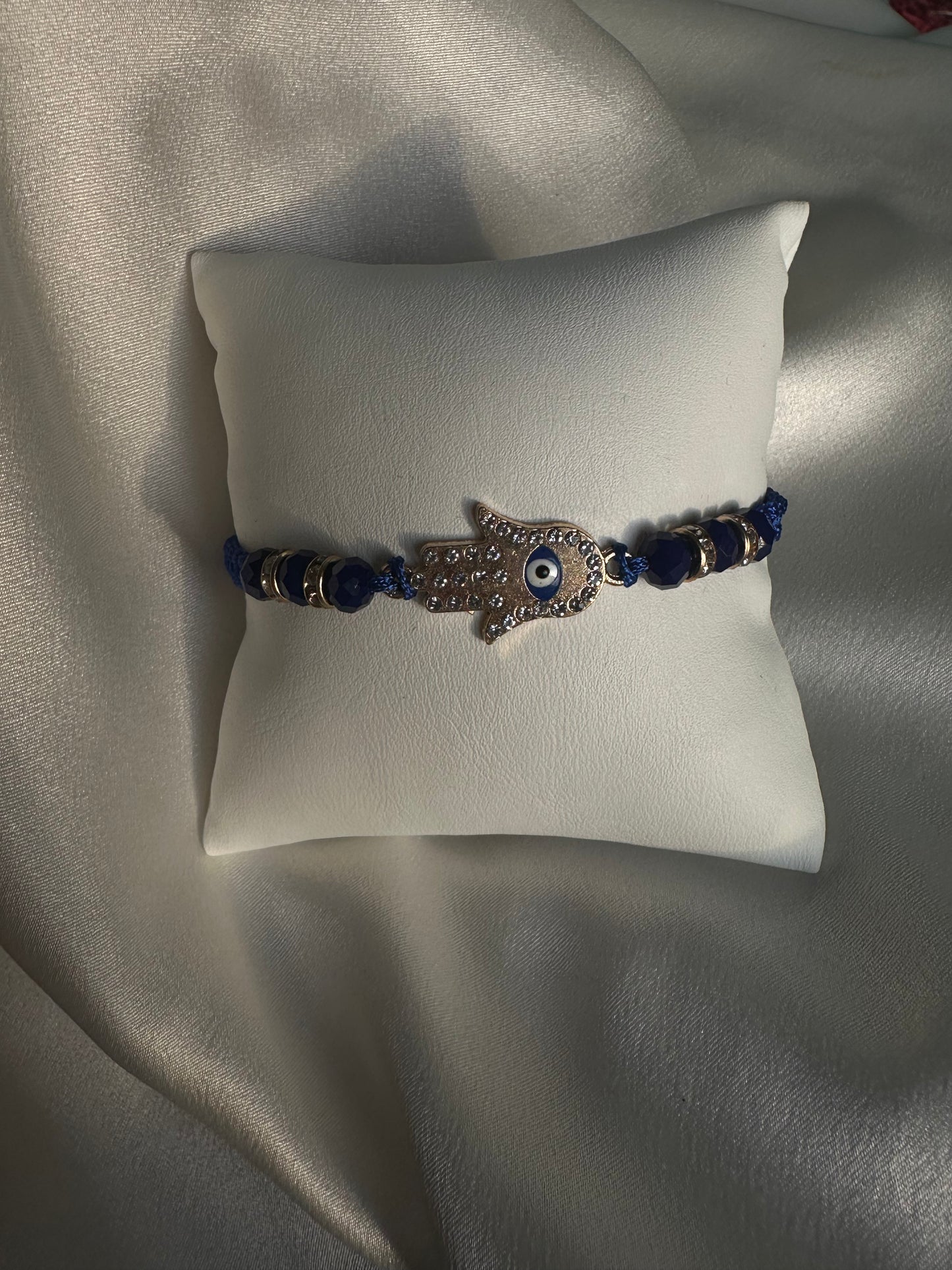 Blue evil eye hand bracelet